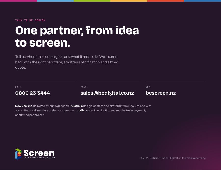 Page 30 of the Be Screen catalogue: Talk to Be Screen